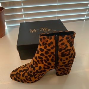 Cheetah print booties